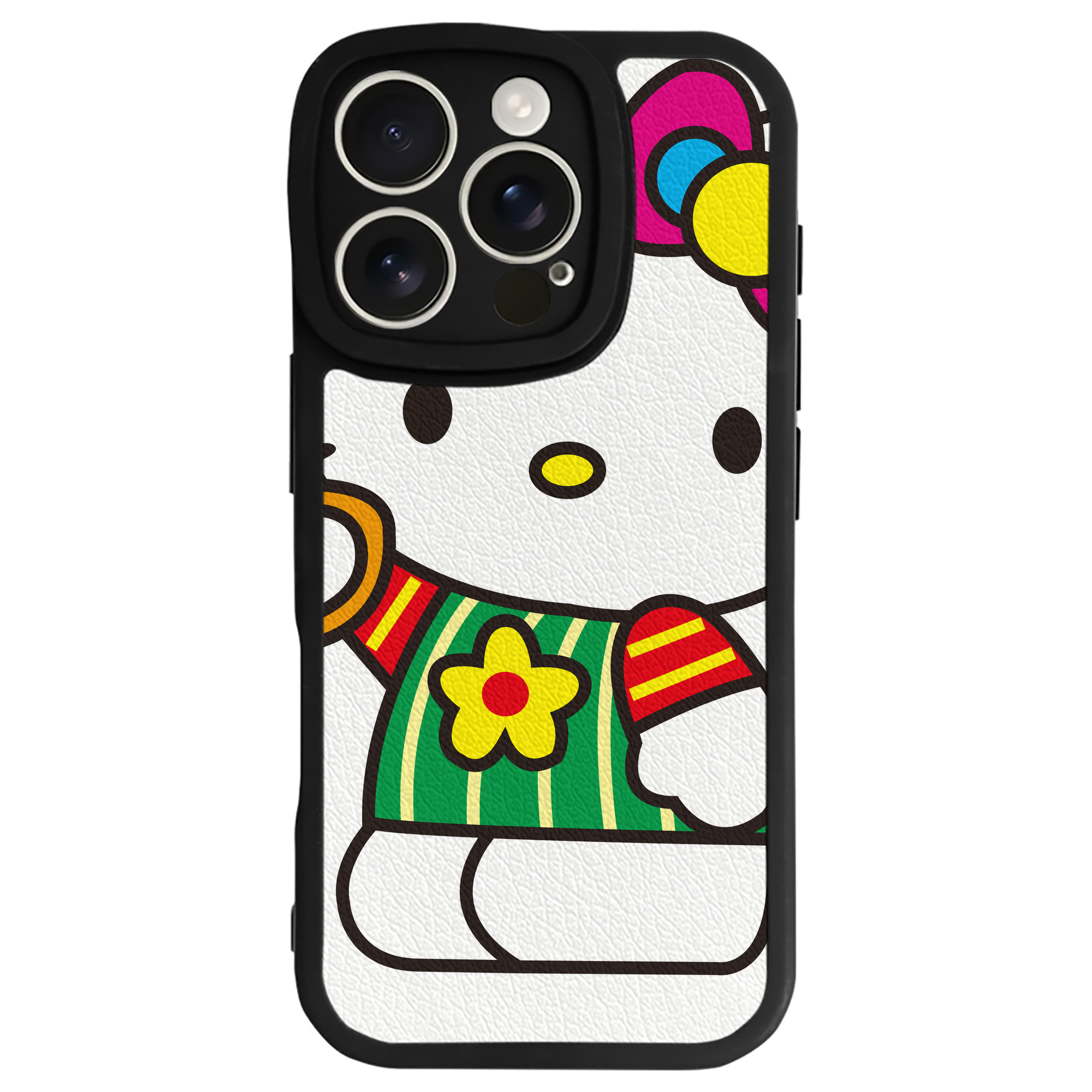 （画像用） Hello Kitty ハローキティ 【iPhone 16シリーズ対応】シリコンスマホケース（レザー調） 材質：シリコン